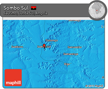 Political 3D Map of Sombo Sul