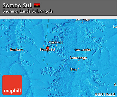 Political 3D Map of Sombo Sul