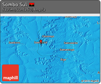 Political 3D Map of Sombo Sul