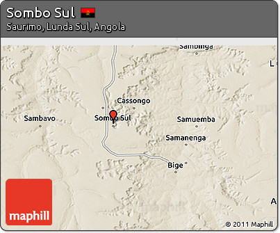 Shaded Relief 3D Map of Sombo Sul