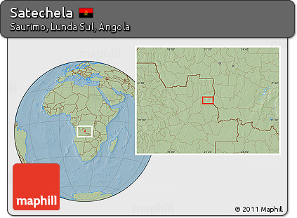 Savanna Style Location Map of Satechela, hill shading