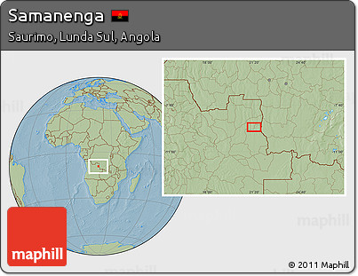 Savanna Style Location Map of Samanenga, hill shading
