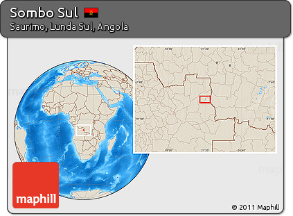 Shaded Relief Location Map of Sombo Sul