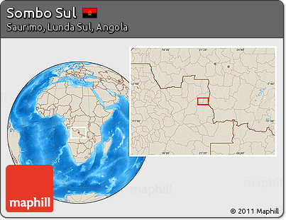 Shaded Relief Location Map of Sombo Sul
