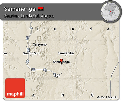 Shaded Relief Map of Samanenga