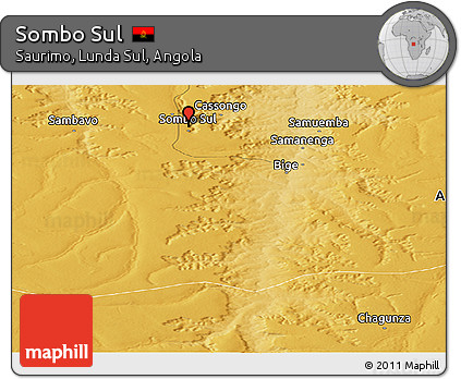 Physical Panoramic Map of Sombo Sul
