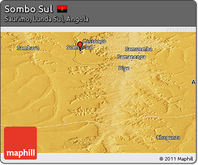 Physical Panoramic Map of Sombo Sul