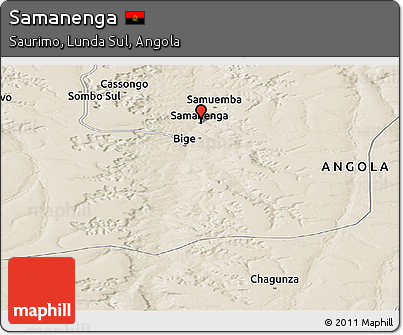 Shaded Relief Panoramic Map of Samanenga