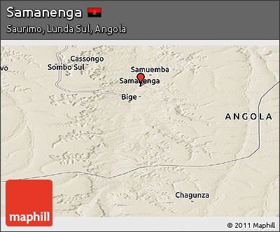 Shaded Relief Panoramic Map of Samanenga