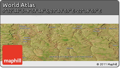 Satellite Panoramic Map of the Area around 9° 15' 16" S, 22° 10' 29" E