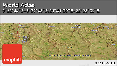Satellite Panoramic Map of the Area around 9° 15' 16" S, 22° 10' 29" E