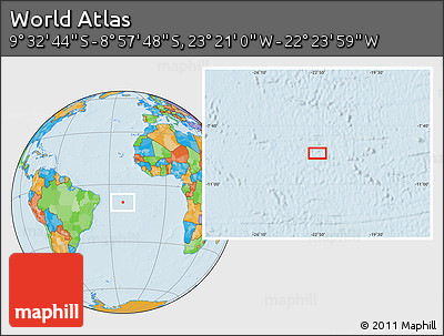 Political Location Map of the Area around 9° 15' 16" S, 22° 52' 30" W