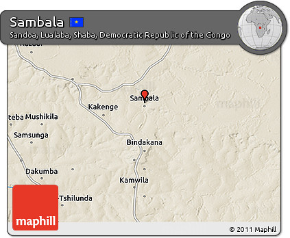 Shaded Relief 3D Map of Sambala