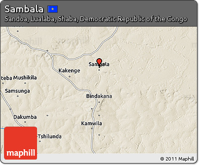 Shaded Relief 3D Map of Sambala