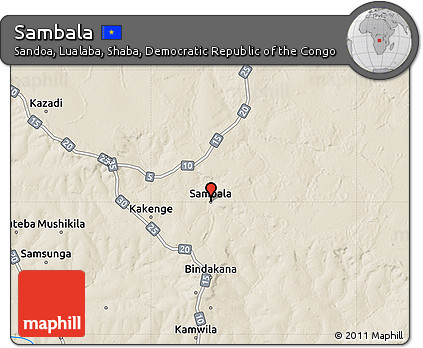 Shaded Relief Map of Sambala