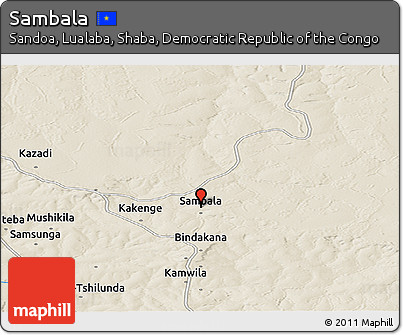 Shaded Relief Panoramic Map of Sambala