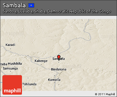 Shaded Relief Panoramic Map of Sambala
