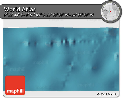 Satellite 3D Map of the Area around 9° 15' 16" S, 25° 25' 29" W