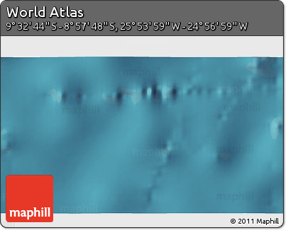 Satellite 3D Map of the Area around 9° 15' 16" S, 25° 25' 29" W