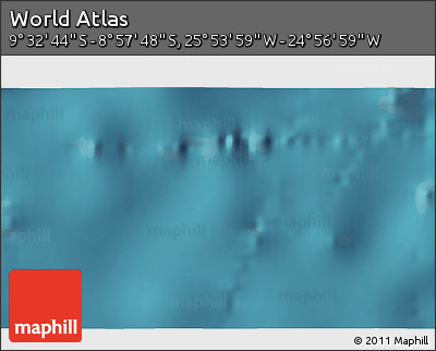 Satellite 3D Map of the Area around 9° 15' 16" S, 25° 25' 29" W
