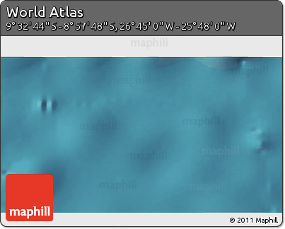 Satellite 3D Map of the Area around 9° 15' 16" S, 26° 16' 29" W
