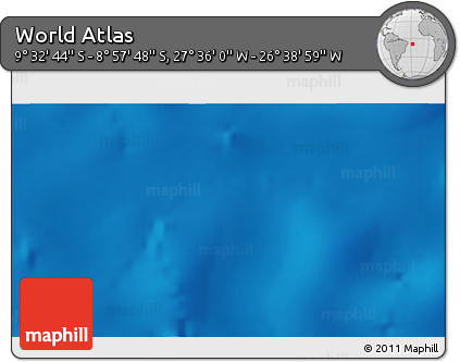 Physical 3D Map of the Area around 9° 15' 16" S, 27° 7' 30" W