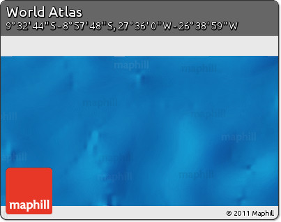 Physical 3D Map of the Area around 9° 15' 16" S, 27° 7' 30" W