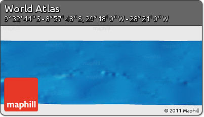 Shaded Relief Panoramic Map of the Area around 9° 15' 16" S, 28° 49' 30" W