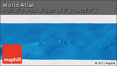 Shaded Relief Panoramic Map of the Area around 9° 15' 16" S, 28° 49' 30" W