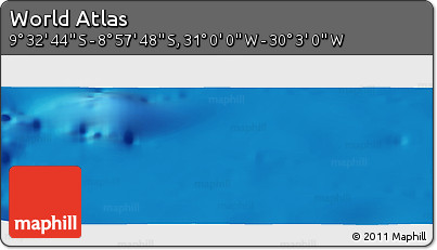 Shaded Relief Panoramic Map of the Area around 9° 15' 16" S, 30° 31' 29" W