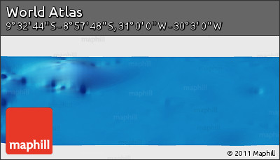 Shaded Relief Panoramic Map of the Area around 9° 15' 16" S, 30° 31' 29" W