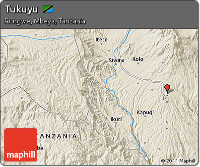 Shaded Relief 3D Map of Tukuyu