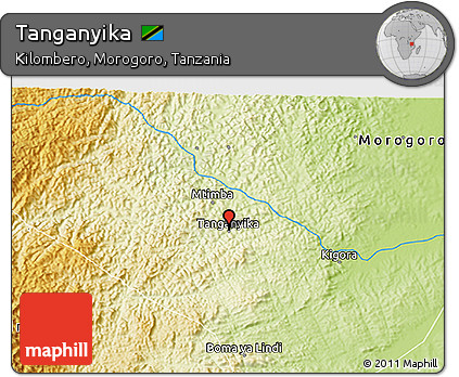 Physical 3D Map of Tanganyika