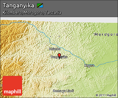 Physical 3D Map of Tanganyika