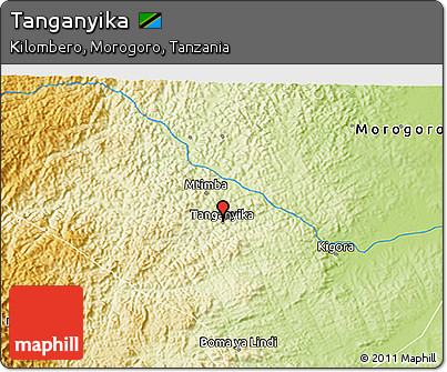 Physical 3D Map of Tanganyika