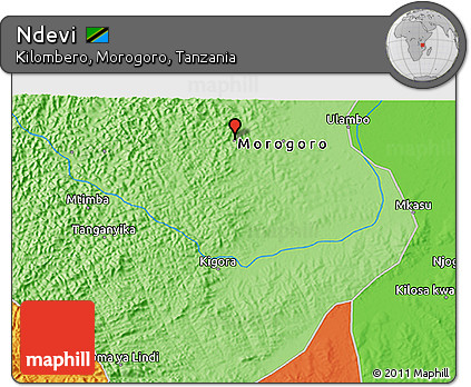 Political 3D Map of Ndevi