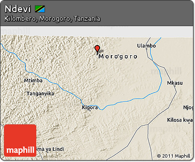 Shaded Relief 3D Map of Ndevi