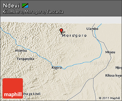 Shaded Relief 3D Map of Ndevi