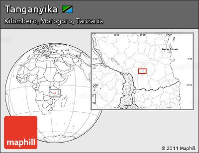 Blank Location Map of Tanganyika