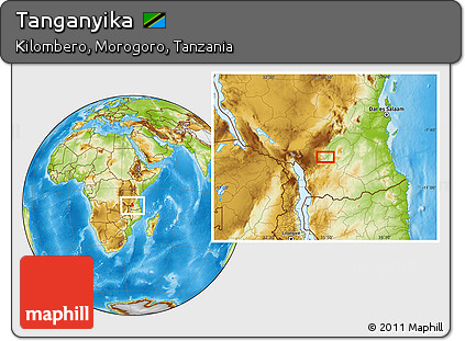 Physical Location Map of Tanganyika