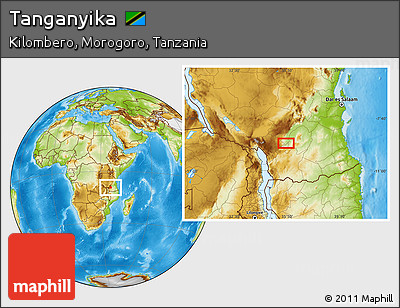 Physical Location Map of Tanganyika