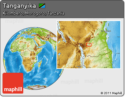Physical Location Map of Tanganyika