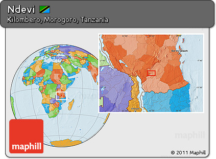 Political Location Map of Ndevi