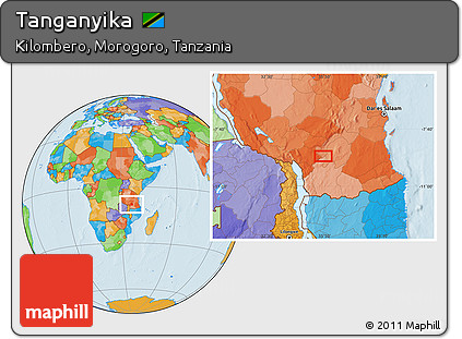 Political Location Map of Tanganyika