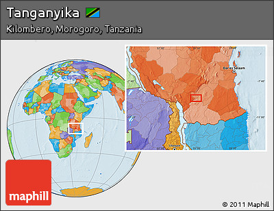 Political Location Map of Tanganyika