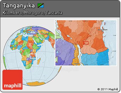 Political Location Map of Tanganyika