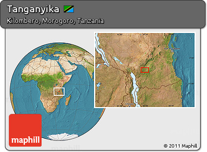 Satellite Location Map of Tanganyika