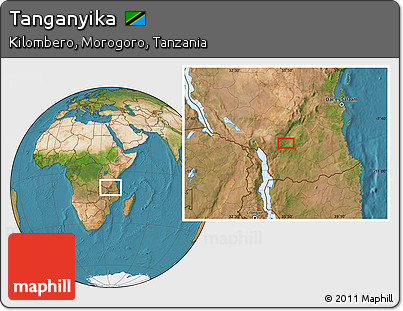 Satellite Location Map of Tanganyika