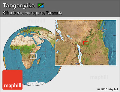 Satellite Location Map of Tanganyika