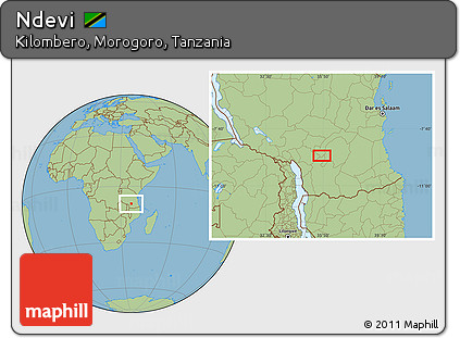 Savanna Style Location Map of Ndevi